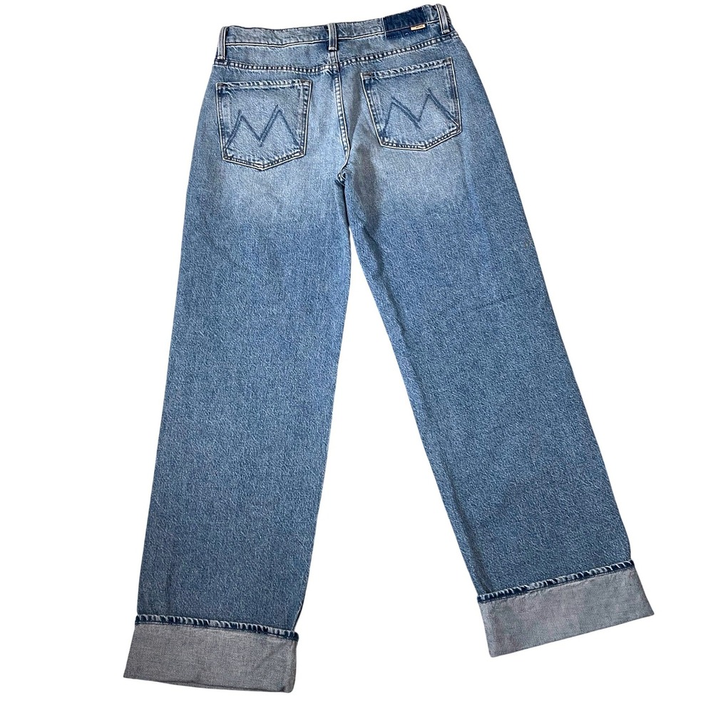 MOTHER Dodger Skimp Cuff Jeans SZ 28 Leap of Faith Straight Light Wash USA - Picture 6 of 12